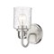 Z-Lite Kinsley 1 Light Wall Sconce, Brushed Nickel And Clear Seeded 340-1S-BN - alternate 1